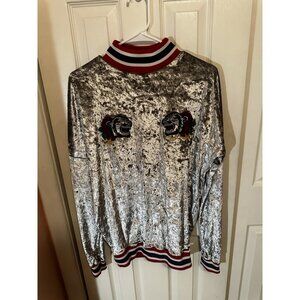 JADED LONDON Unisex silver/grey  Long Sleeve Top Size XS Oversized mock neck